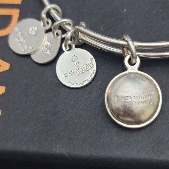 Alex And Ani October Birthstone Silver Expandable Bangle - Picture 7 of 8